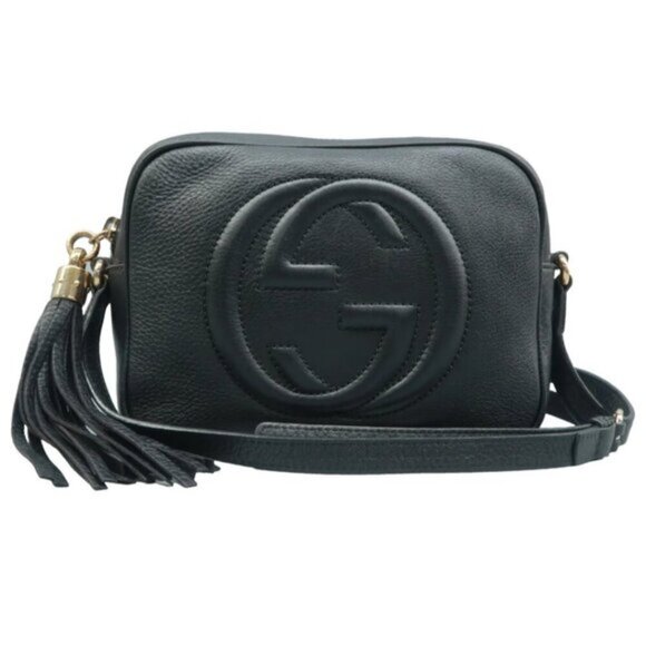 GUCCI SOHO Disco Black Leather Shoulder Bag 475-081325 - Picture 1 of 13